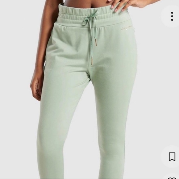 Gymshark Whitney Simmons Jogger Pants Women Size S Fitted Ruched Moss Green​ - Picture 2 of 13